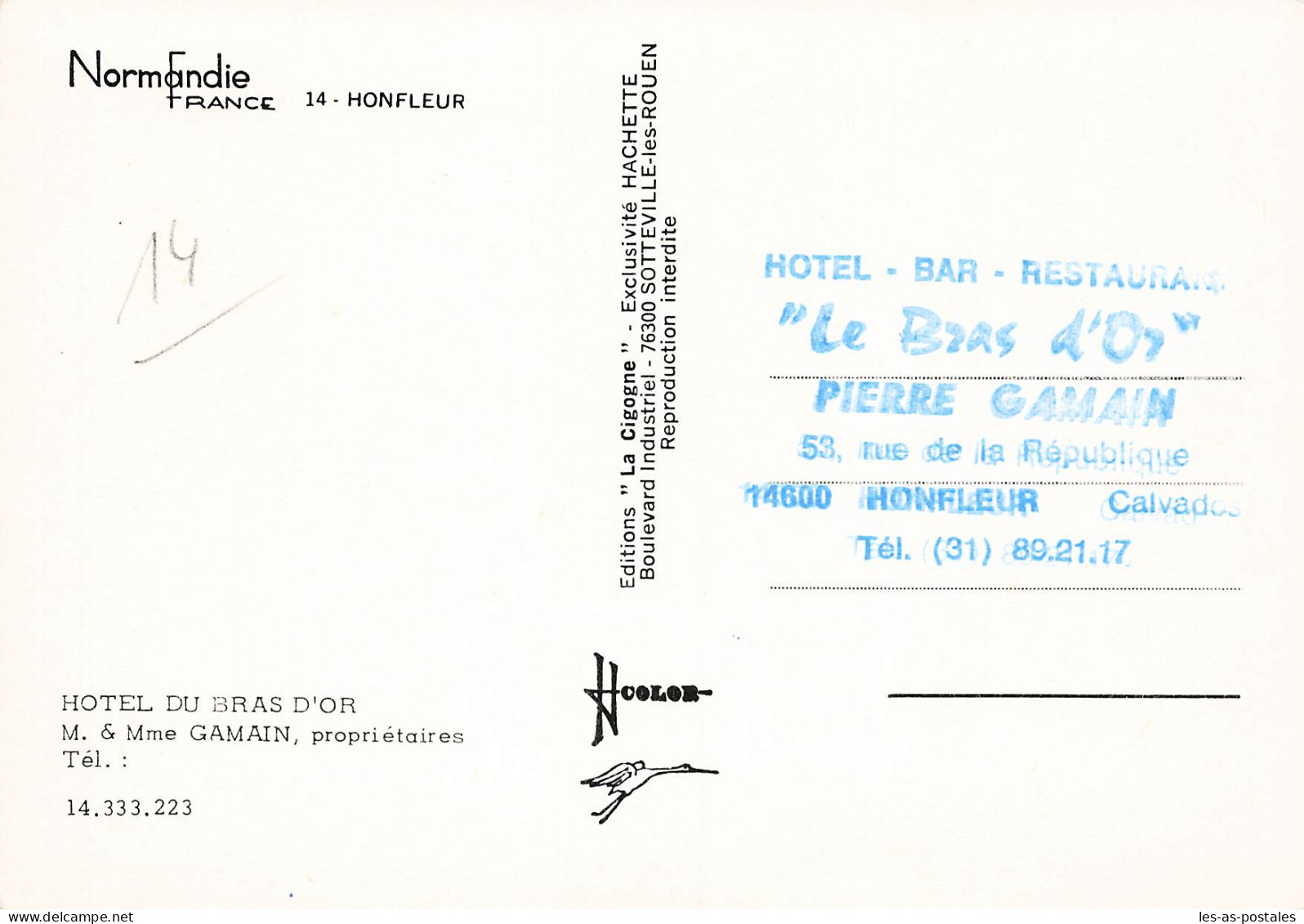 14 HONFLEUR HOTEL DU BRAS D OR - Honfleur