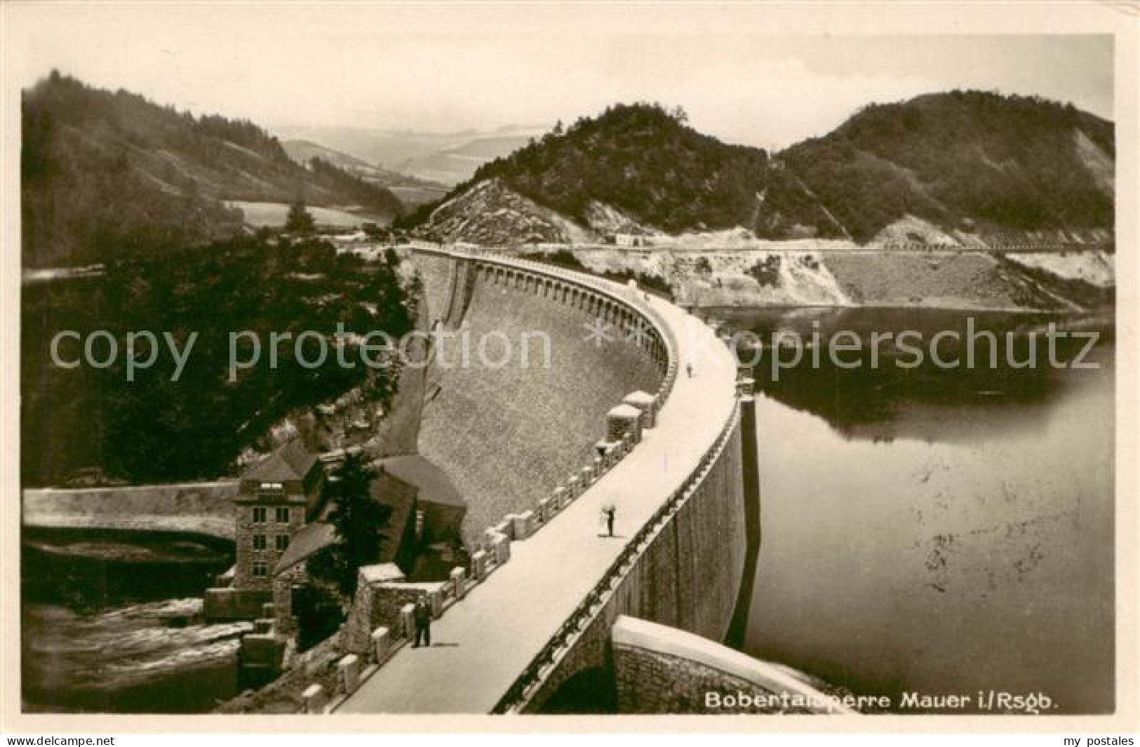 73818658 Mauer Talsperre Riesengebirge PL Bobertalsperrmauer Panorama  - Pologne