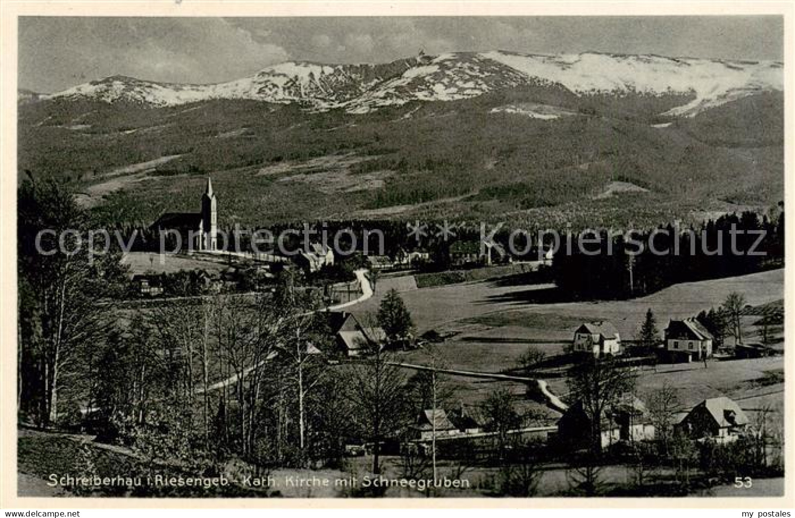 73818653 Schreiberhau Szklarska Poreba Riesengebirge PL Kath Kirche Mit Schneegr - Pologne