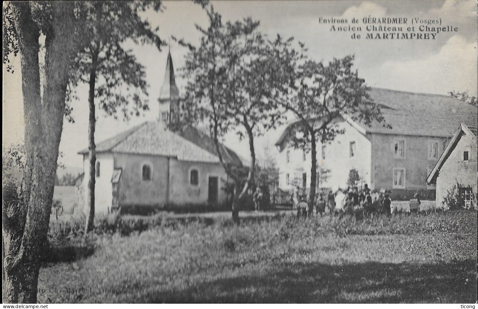 MARTIMPREY VOSGES - ANCIEN CHATEAU ET CHAPELLE, AU VERSO CASQUE, CARTE ANCIENNE A VOIR - Autres & Non Classés