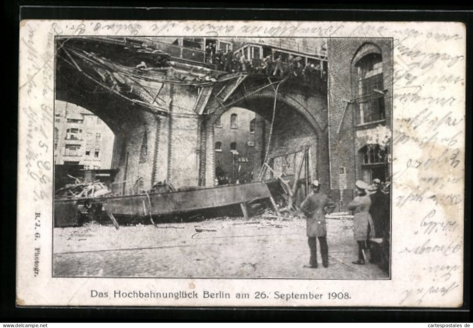 AK Berlin, Das Hochbahnunglück 1908  - Kreuzberg