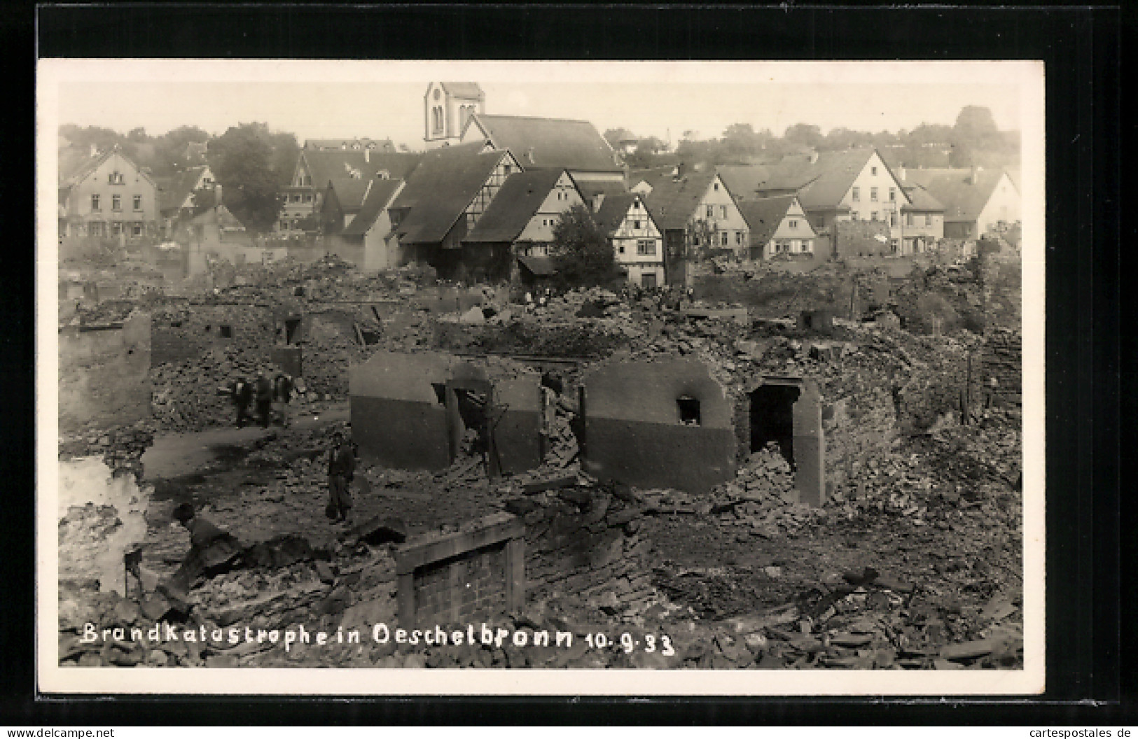 AK Oeschelbronn, Brandkatastrophe 1933  - Rampen