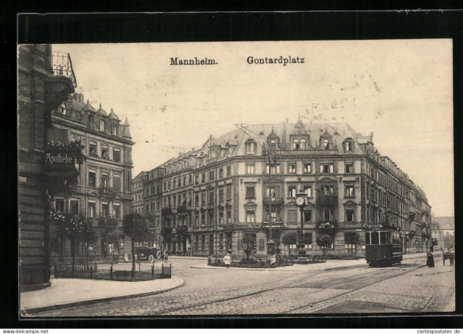 AK Mannheim, Strassenbahn Auf Dem Gontardplatz  - Tranvía