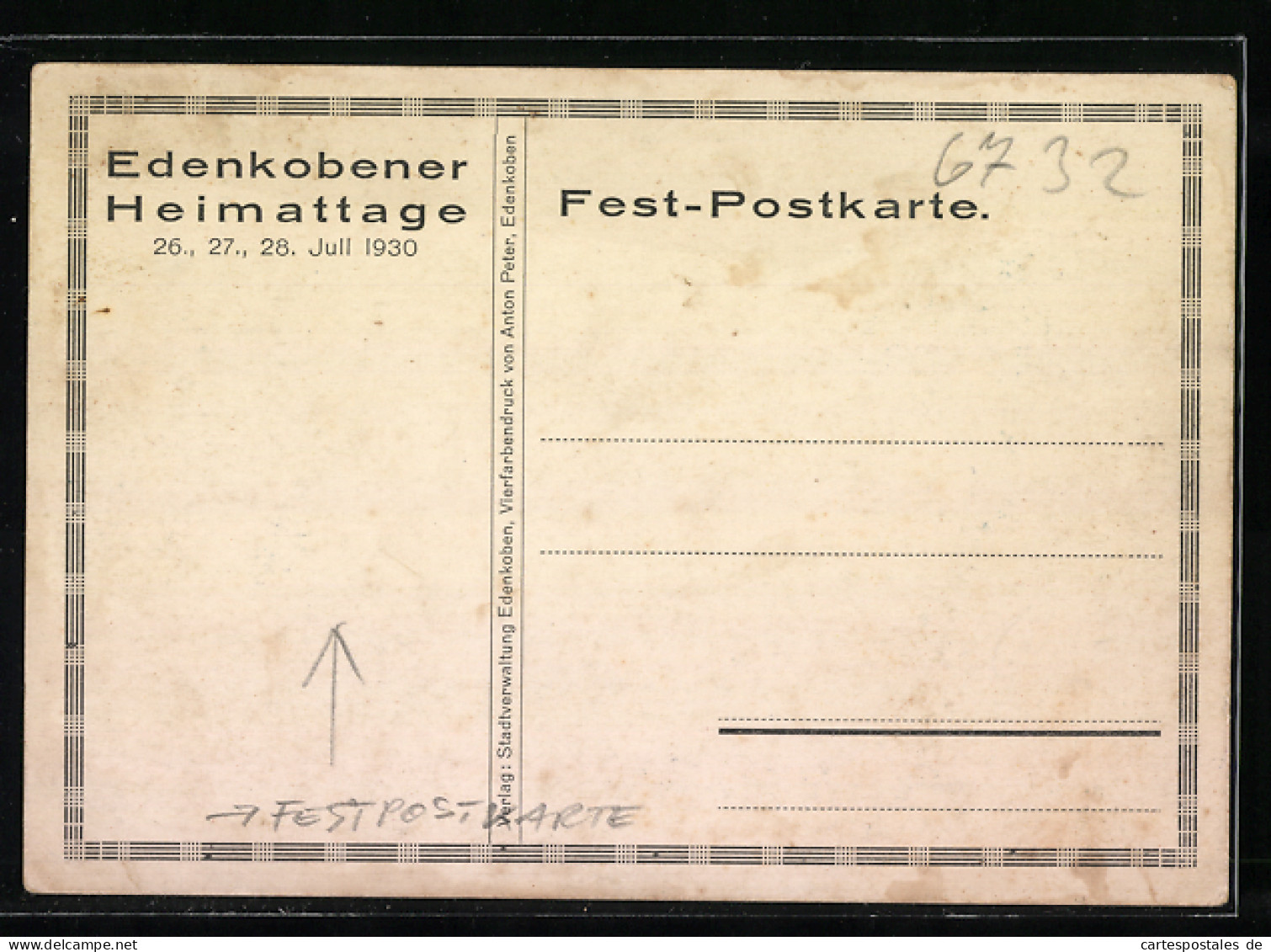 Künstler-AK Edenkoben, Festpostkarte Edenkobener Heimattage 1930  - Edenkoben