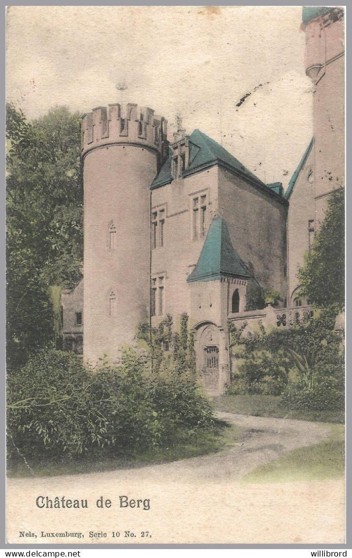 LUXEMBOURG - 1906 CHATEAU BERG - SAEUL Postage Due To England - Taxed 1d But Inscribed Imprime - Segnatasse