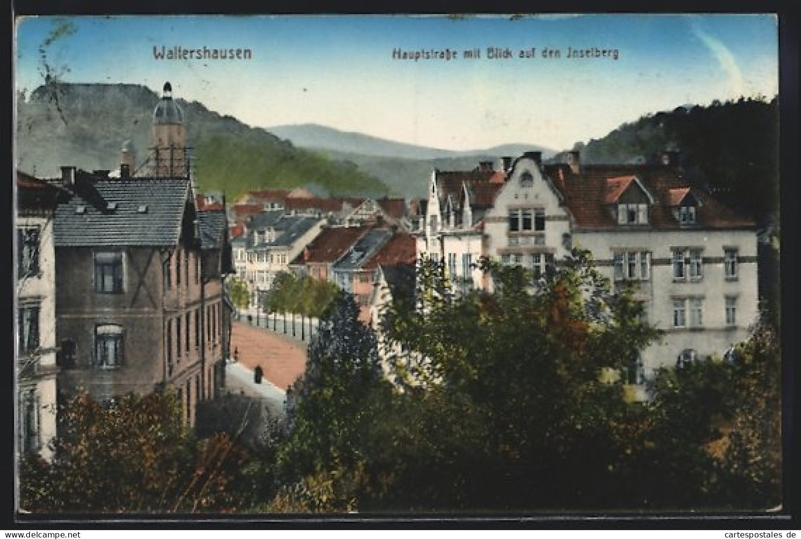 AK Waltershausen, Hauptstrasse Mit Bick Auf Den Inselberg  - Waltershausen