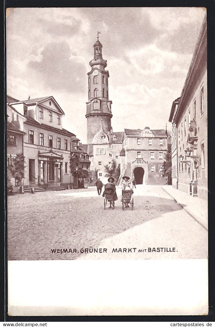 AK Weimar, Grüner Markt Mit Bastille  - Weimar