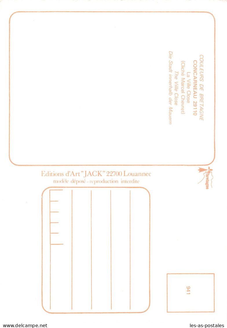 29 CONCARNEAU LA VILLE CLOSE - Concarneau