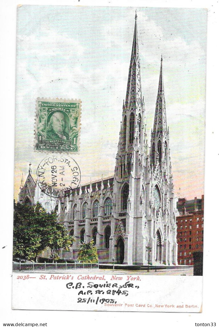 NEW YORK - ETATS UNIS - CPA DOS SIMPLE COLORISEE - ST PATRICK'S Cathedral  - TOUL 7 - - Other & Unclassified