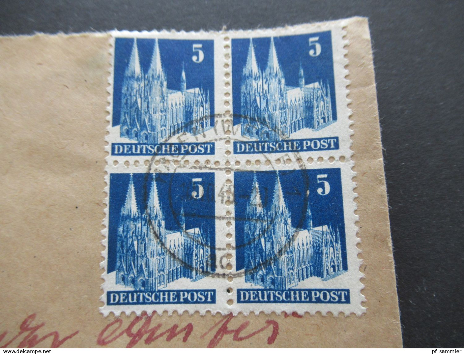 1948 Bizone Bauten Nr. 75 (4) MeF Fernbrief Hagen Westfalen Absenderstempel Klempnerei Heinrich Bahne Hagen Vorhalle - Briefe U. Dokumente