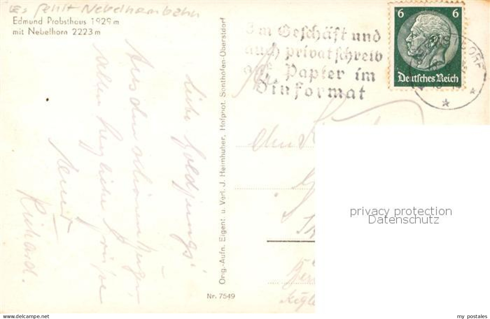 73818134 Edmund-Probst-Haus 1923m Nebelhorn Oberstdorf Mit Nebelhorn  - Oberstdorf