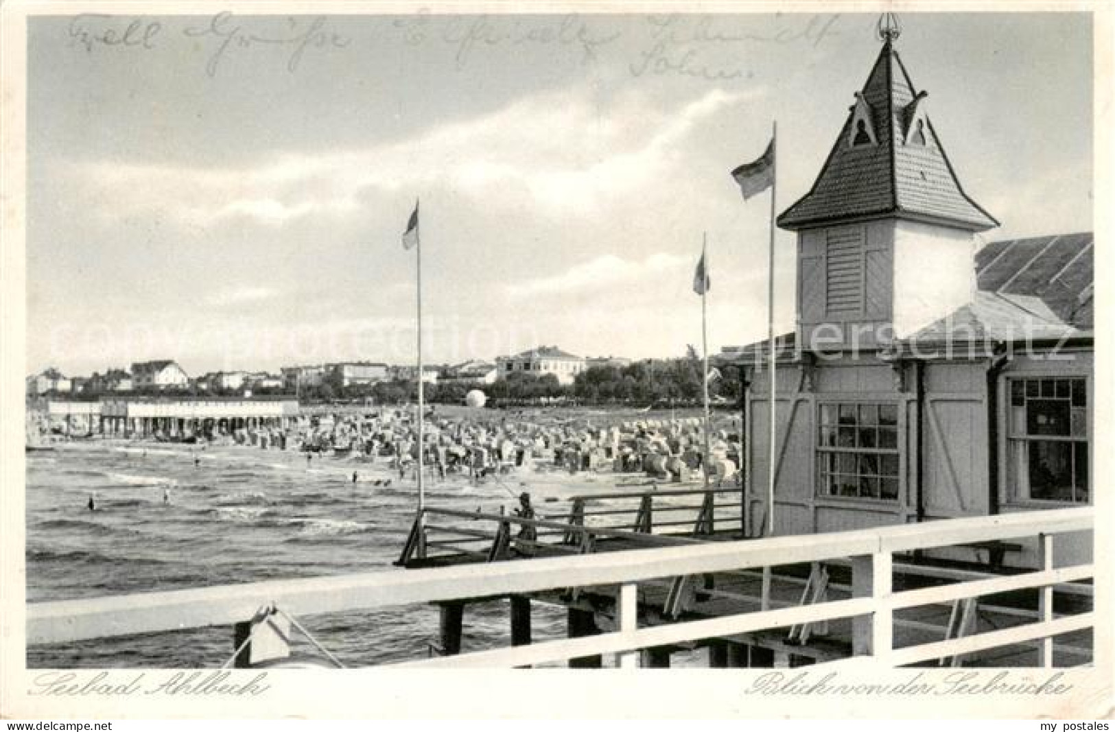 73818096 Ahlbeck Ostseebad Blick Von Der Seebruecke Strand Ahlbeck Ostseebad - Autres & Non Classés