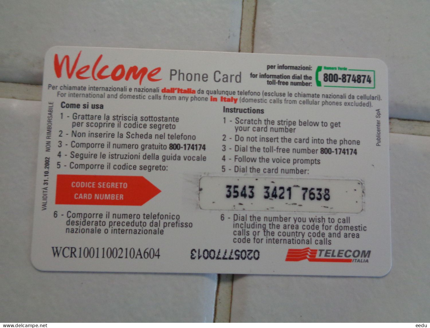 Italy Phonecard - [2] Sim Cards, Prepaid & Refills