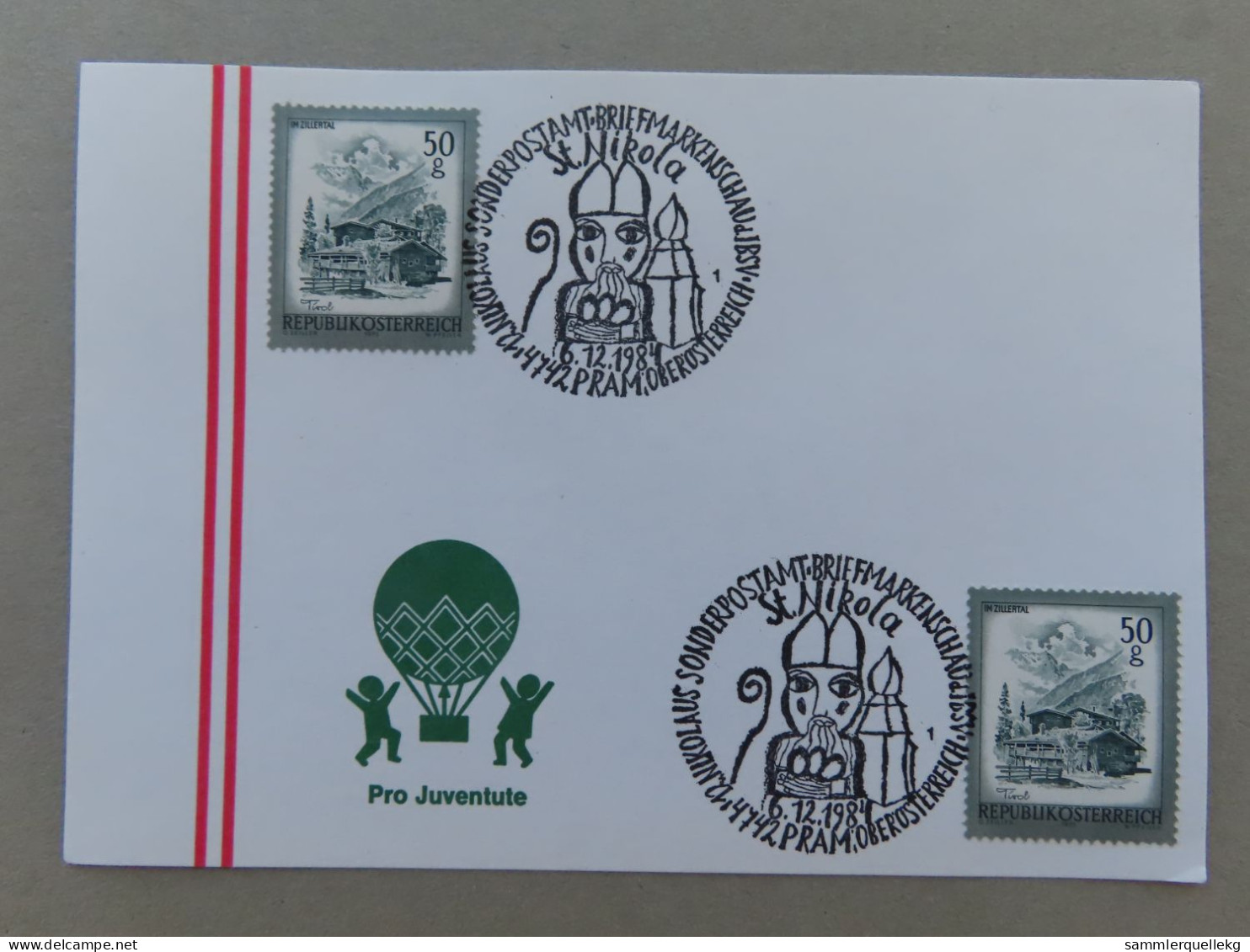 Österreich Pro Juventute - Mit Sonderstempel 6. 12. 1984 Pram, 12. Nikolaus Sonderpostamt (Nr.1058) - Other & Unclassified