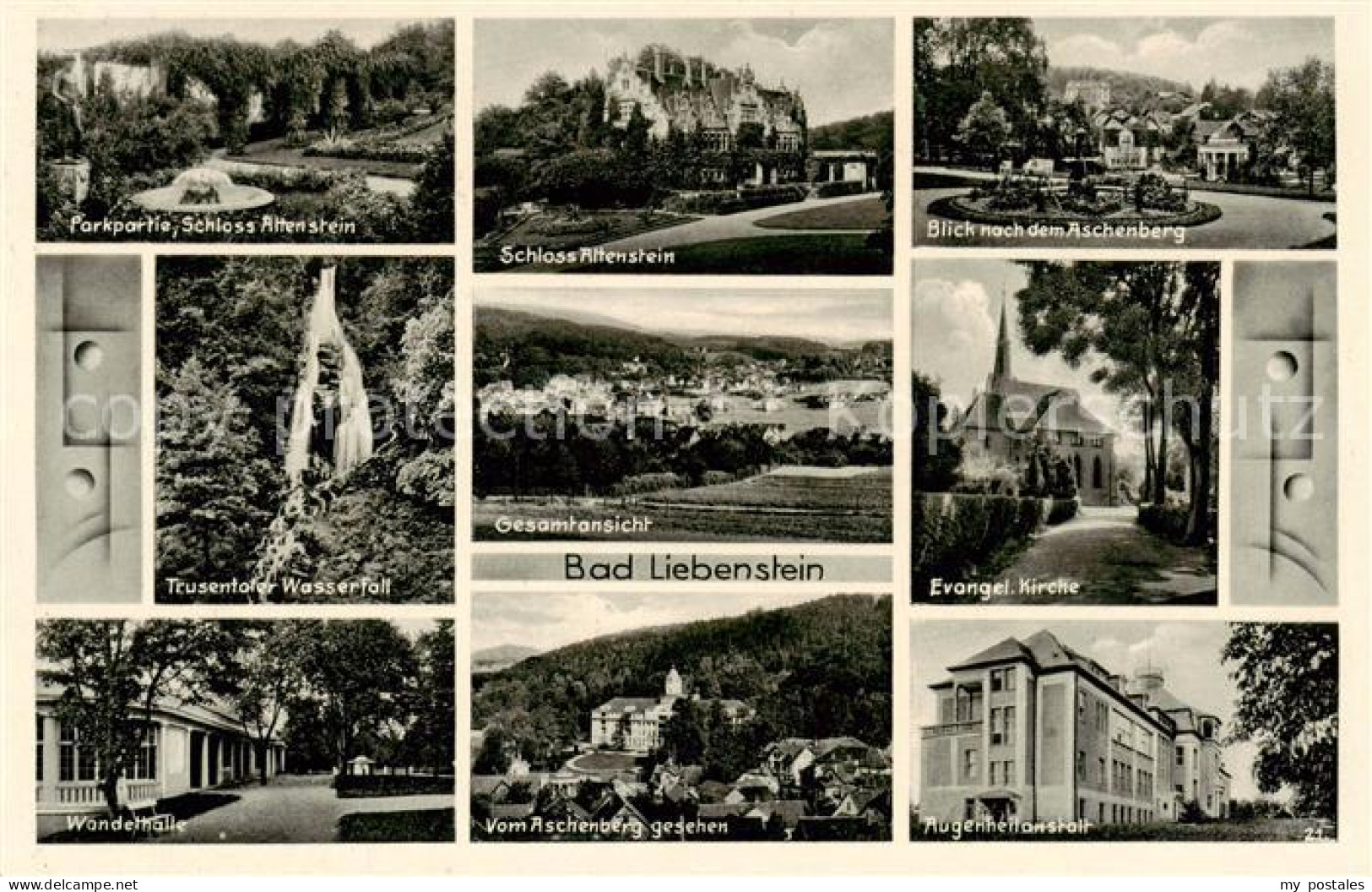 73818024 Bad Liebenstein Park Schloss Alenstein Aschenberg Wasserfall Kirche Aug - Bad Liebenstein