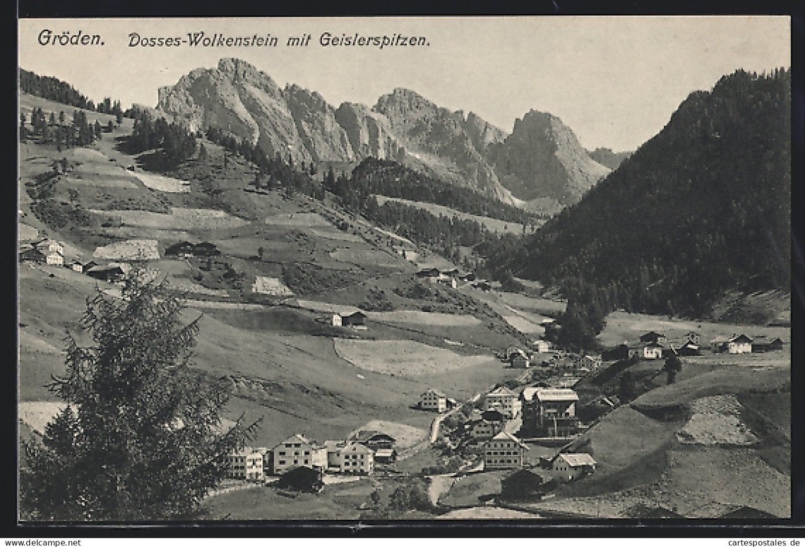Cartolina Wolkenstein In Gröden, Dosses-Wolkenstein Mit Geislerspitzen  - Altri & Non Classificati