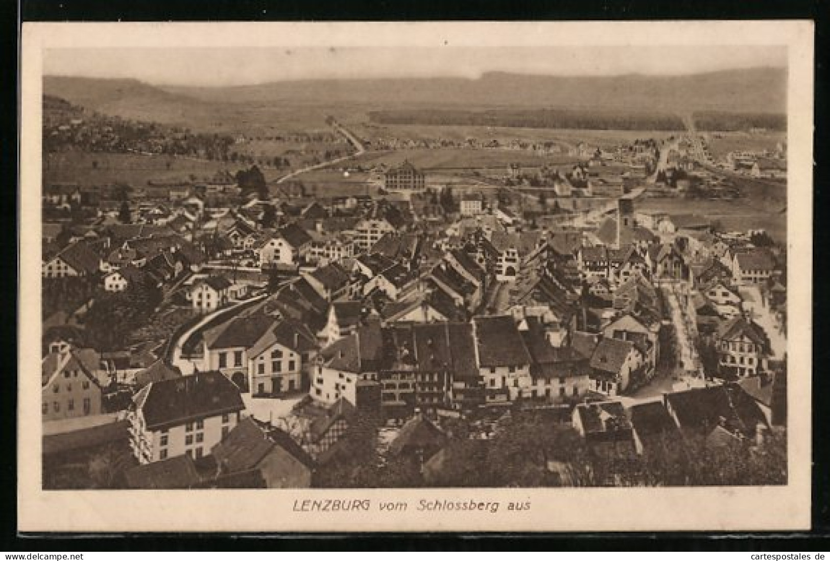 AK Lenzburg, Blick Vom Schlossberg Auf Die Ortschaft  - Lenzburg