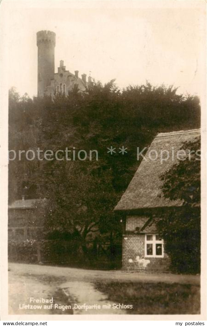 73817959 Lietzow  Ruegen Freibad Dorfpartie Mit Schloss  - Autres & Non Classés