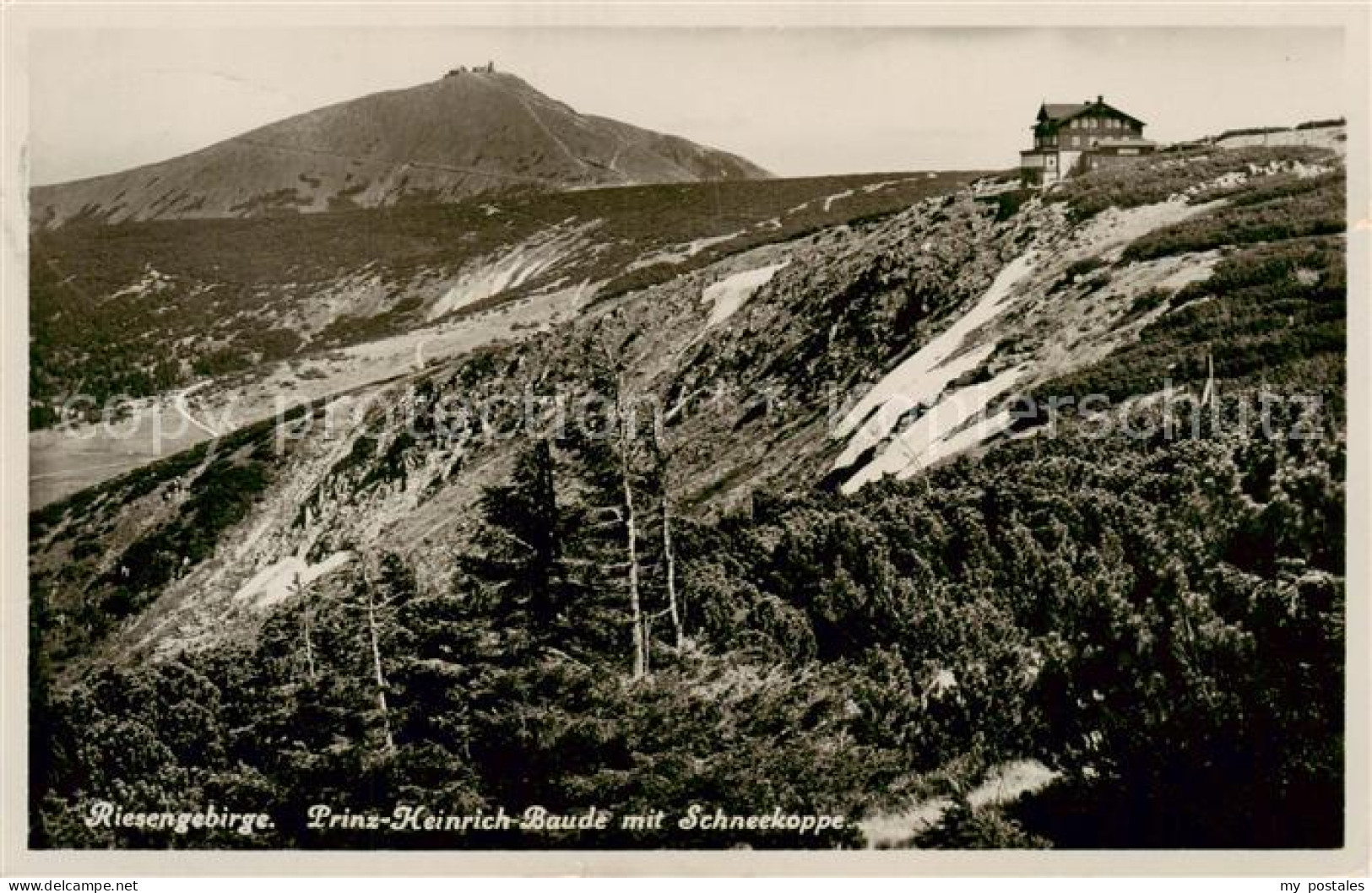 73817957 Riesengebirge_Krkonose_Karkonosze Prinz Heinrich Baude Mit Schneekoppe - Tchéquie