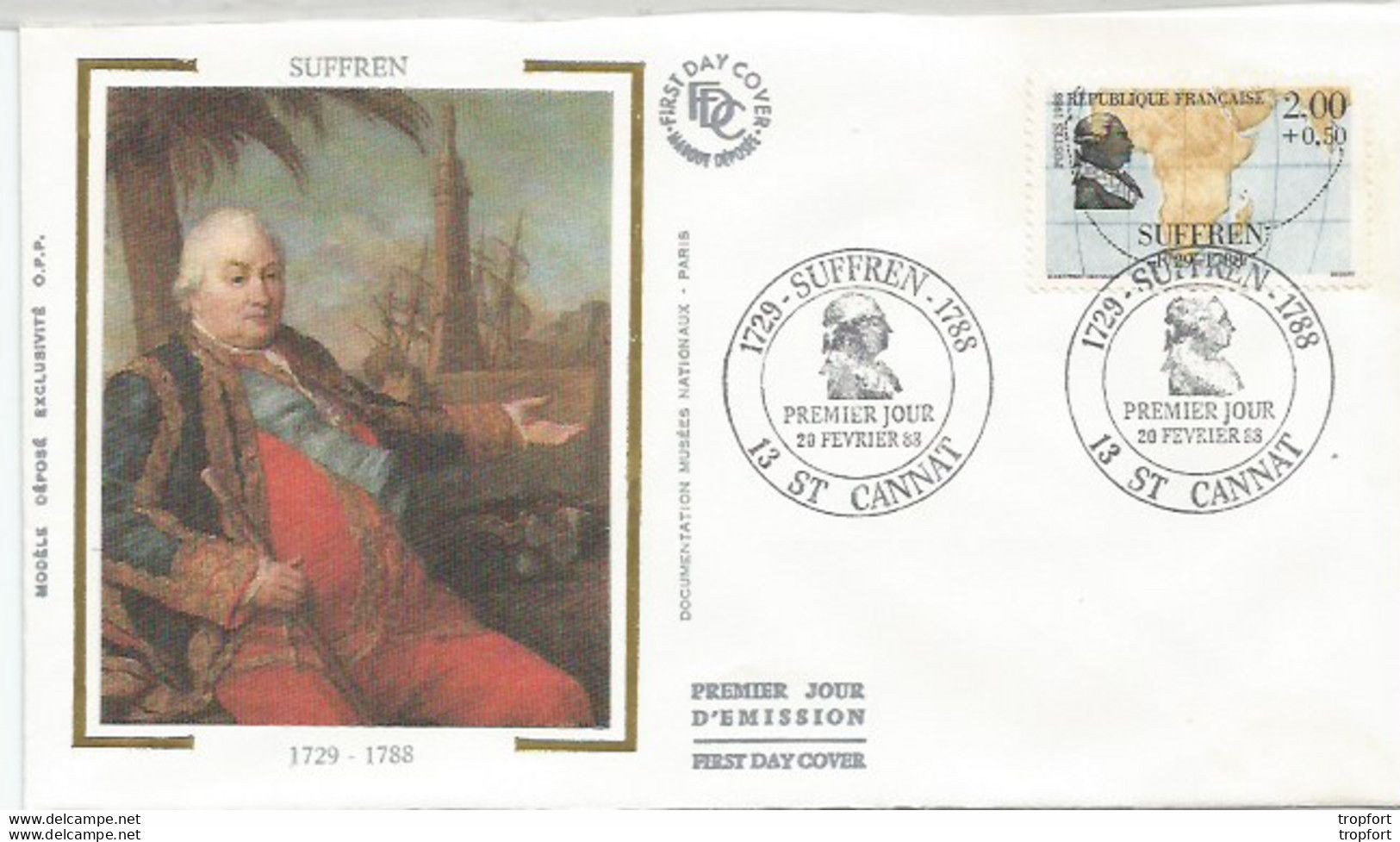 Cpa AL1 / First Day Cover Stamp / Enveloppe Timbrée Timbre Thème SUFFREN // SAINT CANNAT 13 - Collections