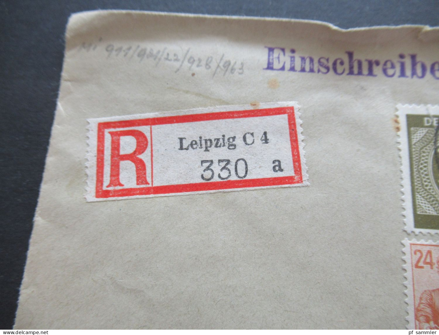 1947 Kontrollrat MiF Verwendet In Der SBZ Einschreiben Leipzig C4 Nach Bösperde Kreis Iserlohn Mit Ank. Stempel - Brieven En Documenten