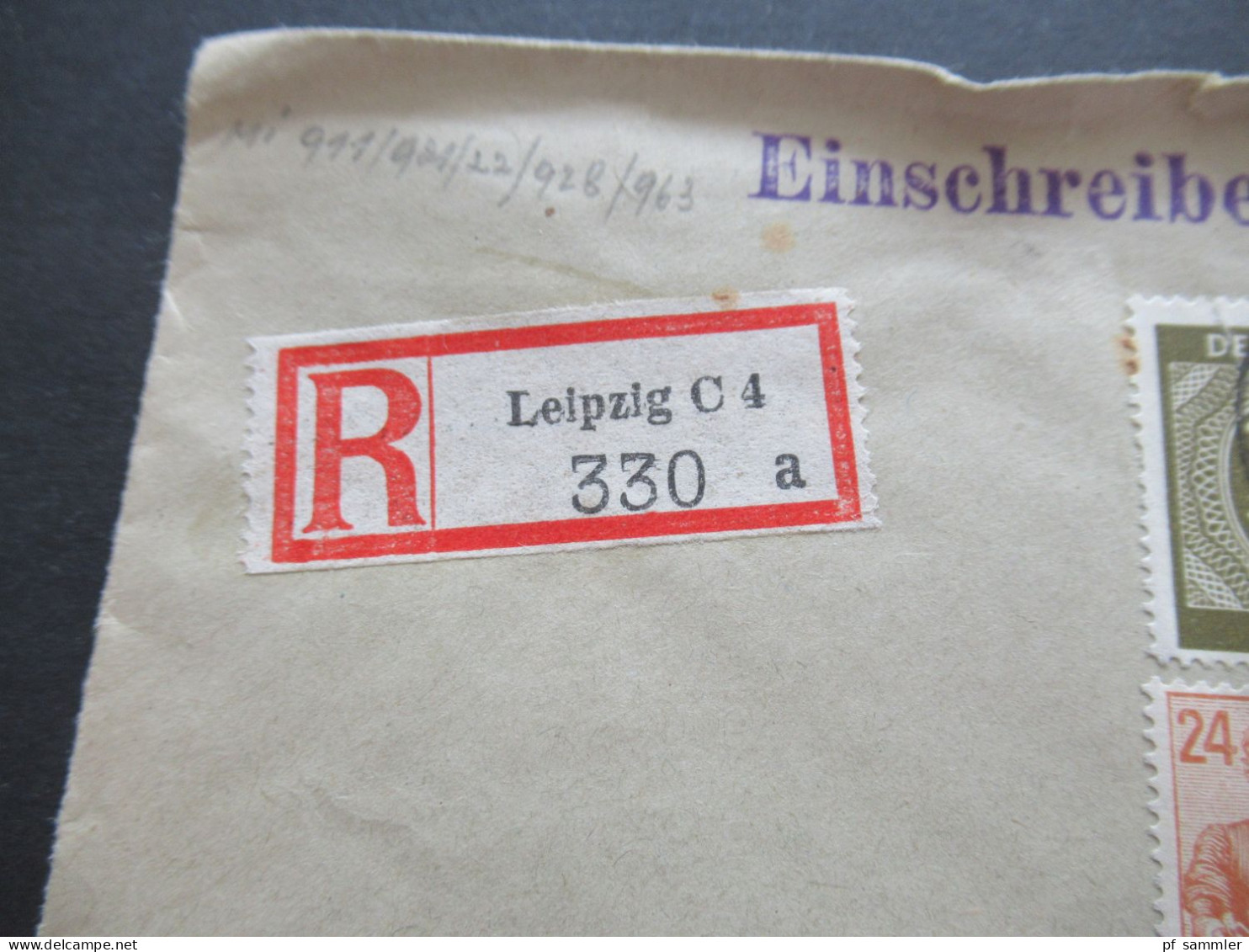 1947 Kontrollrat MiF Verwendet In Der SBZ Einschreiben Leipzig C4 Nach Bösperde Kreis Iserlohn Mit Ank. Stempel - Lettres & Documents