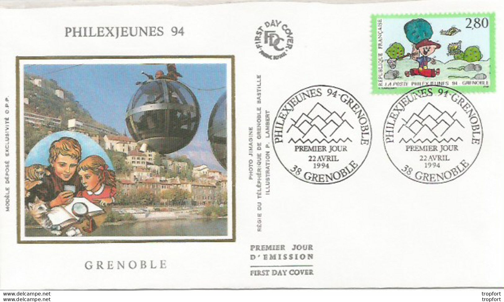 Cpa RX8 // First Day Cover Stamp / Enveloppe Timbrée Timbre Thème : Philexjeunes 94 GRENOBLE Cpa RX8 // First Day Cover - Sammlungen