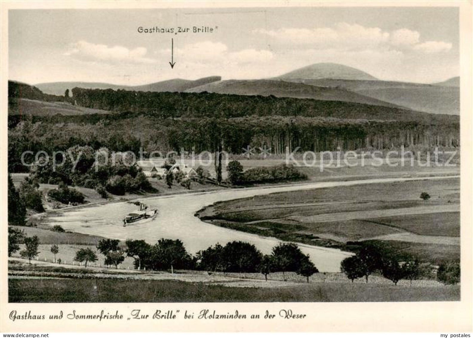 73817717 Holzminden Weser Panorama Mit Gasthaus Zur Brille Holzminden Weser - Holzminden