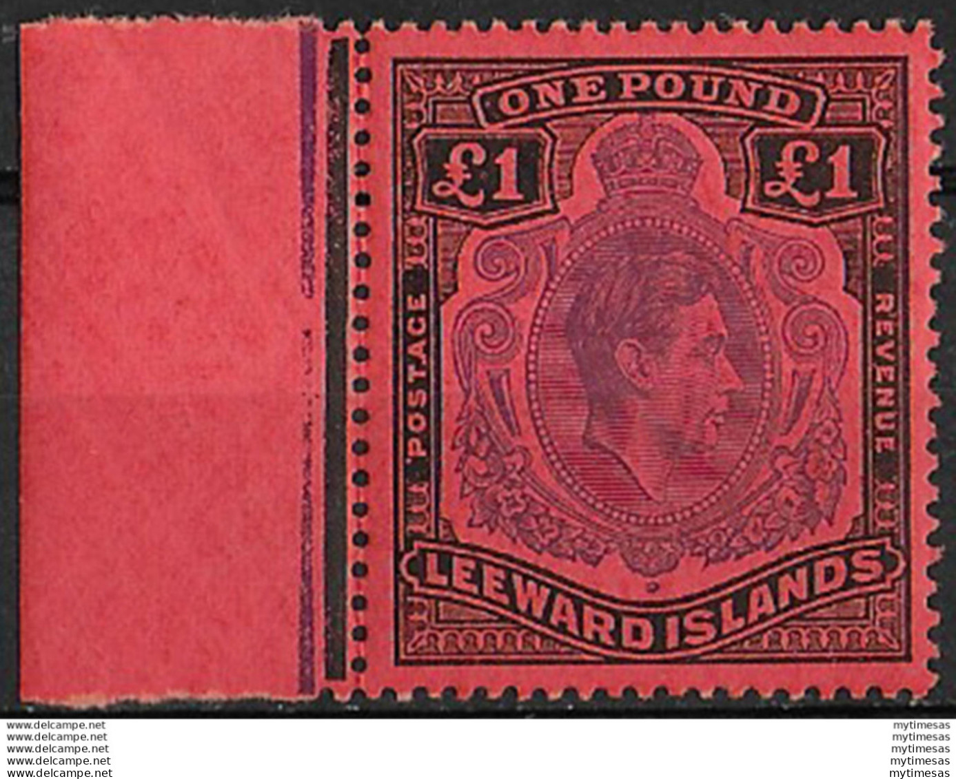 1952 Leeward Islands 1£ Scarlet MNH SG N. 114c - Altri & Non Classificati