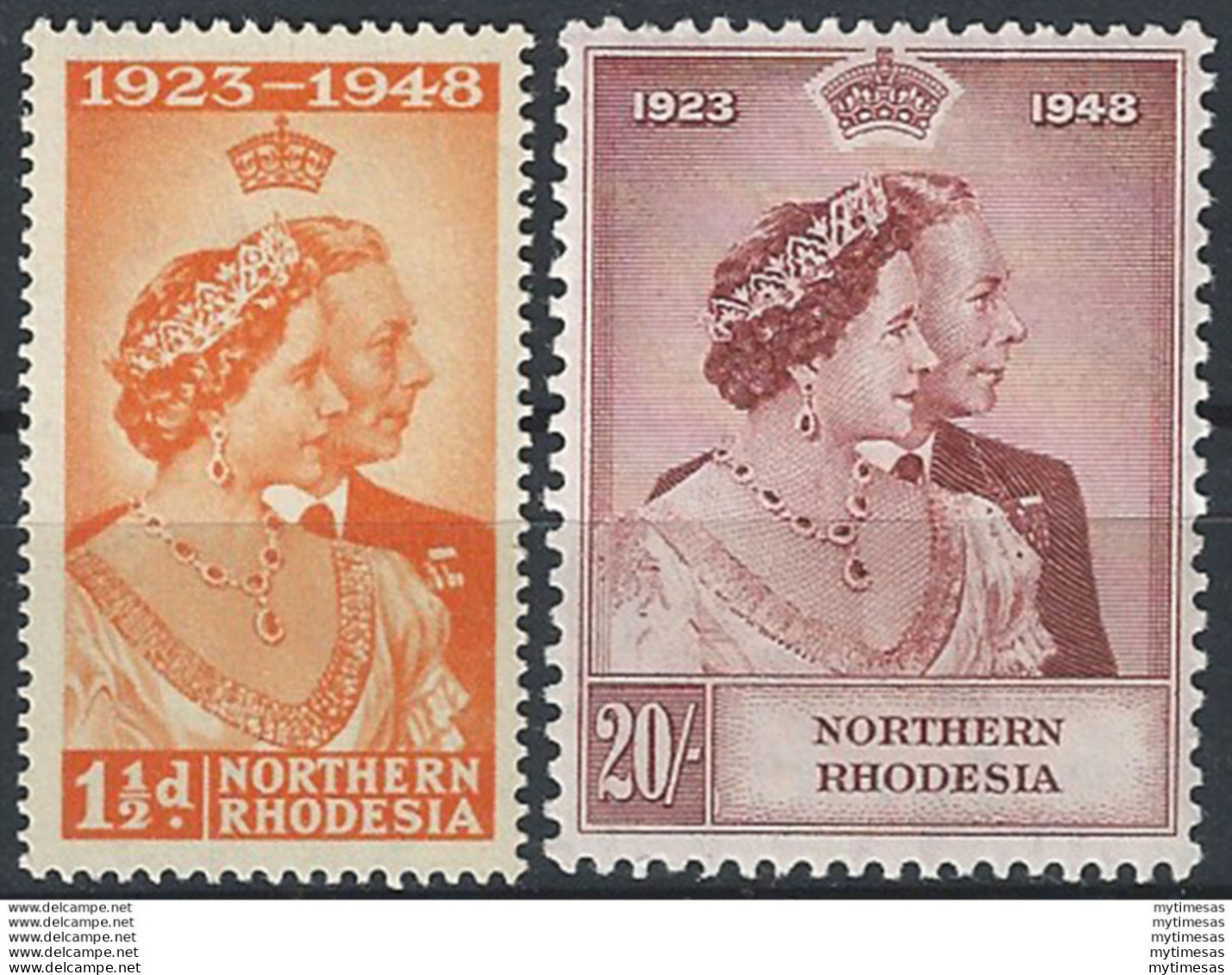 1948 Northern Rhodesia Silver Wedding 2v. MNH SG N. 48/49 - Autres & Non Classés