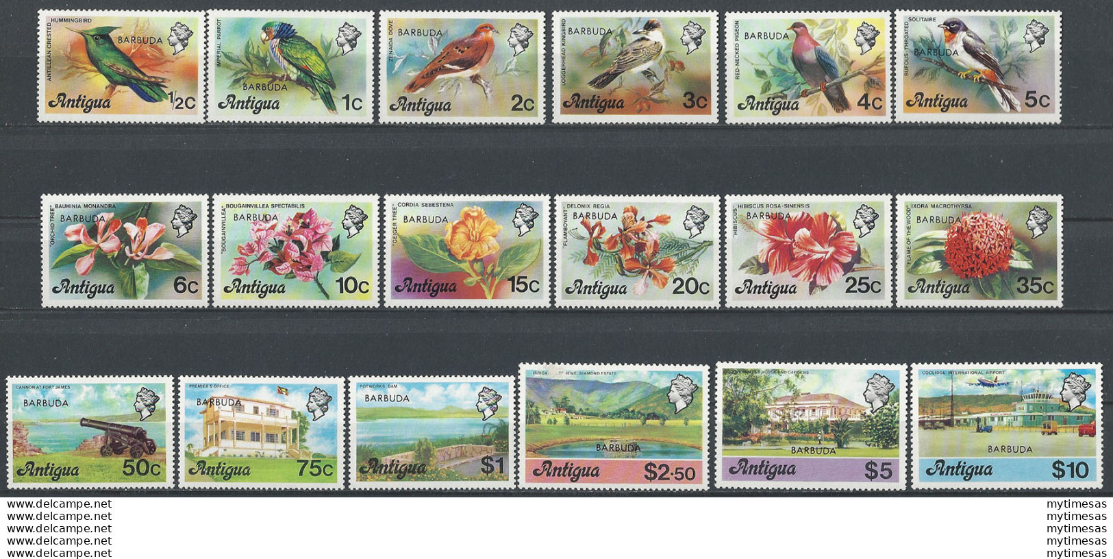 1976 Antigua Pittorica 18v. MNH SG N. 469A/86A - Andere & Zonder Classificatie
