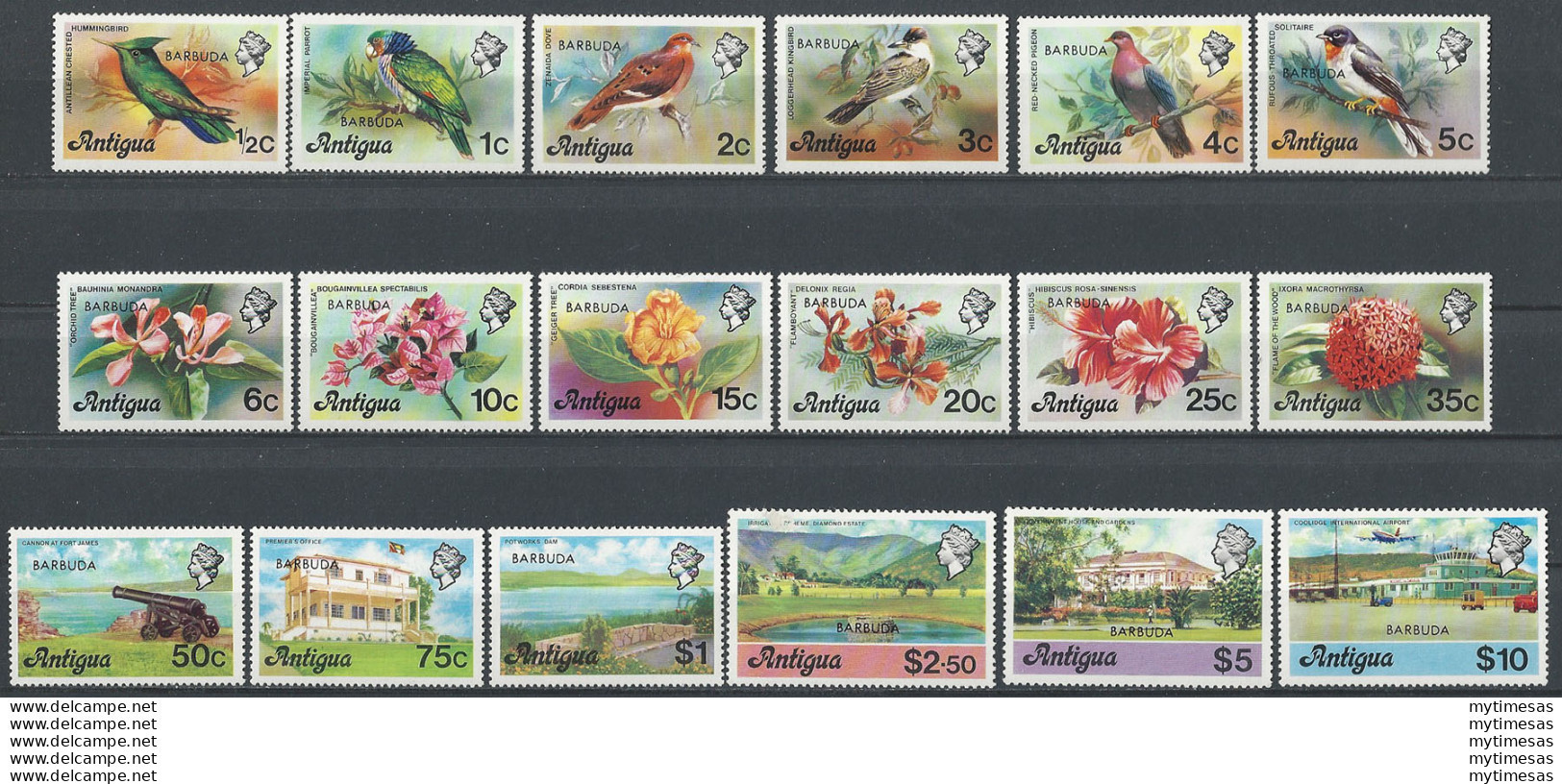 1976 Antigua Pittorica 18v. MNH SG N. 469A/86A - Autres & Non Classés