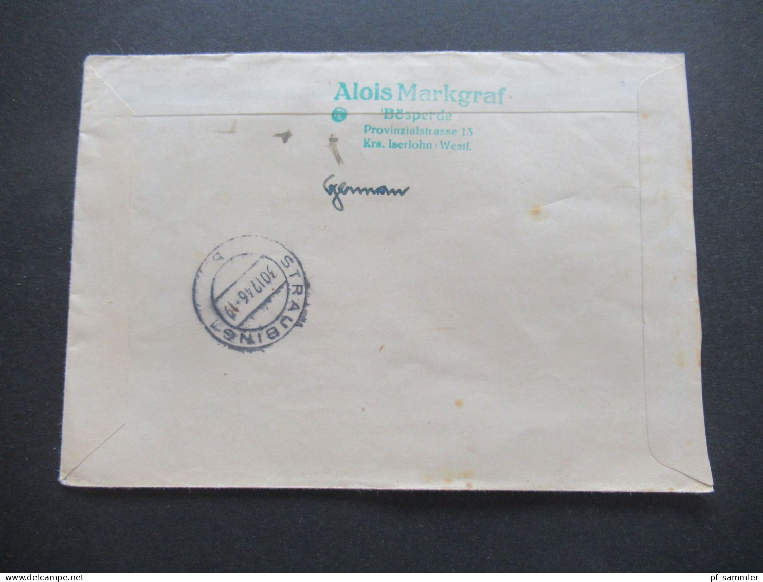 1946 Kontrollrat Ziffer Nr.921 Als Eckrand 5er Streifen Oben Links! MiF Mit Nr.918 Einschreiben Not R-Zettel Bösperde - Storia Postale