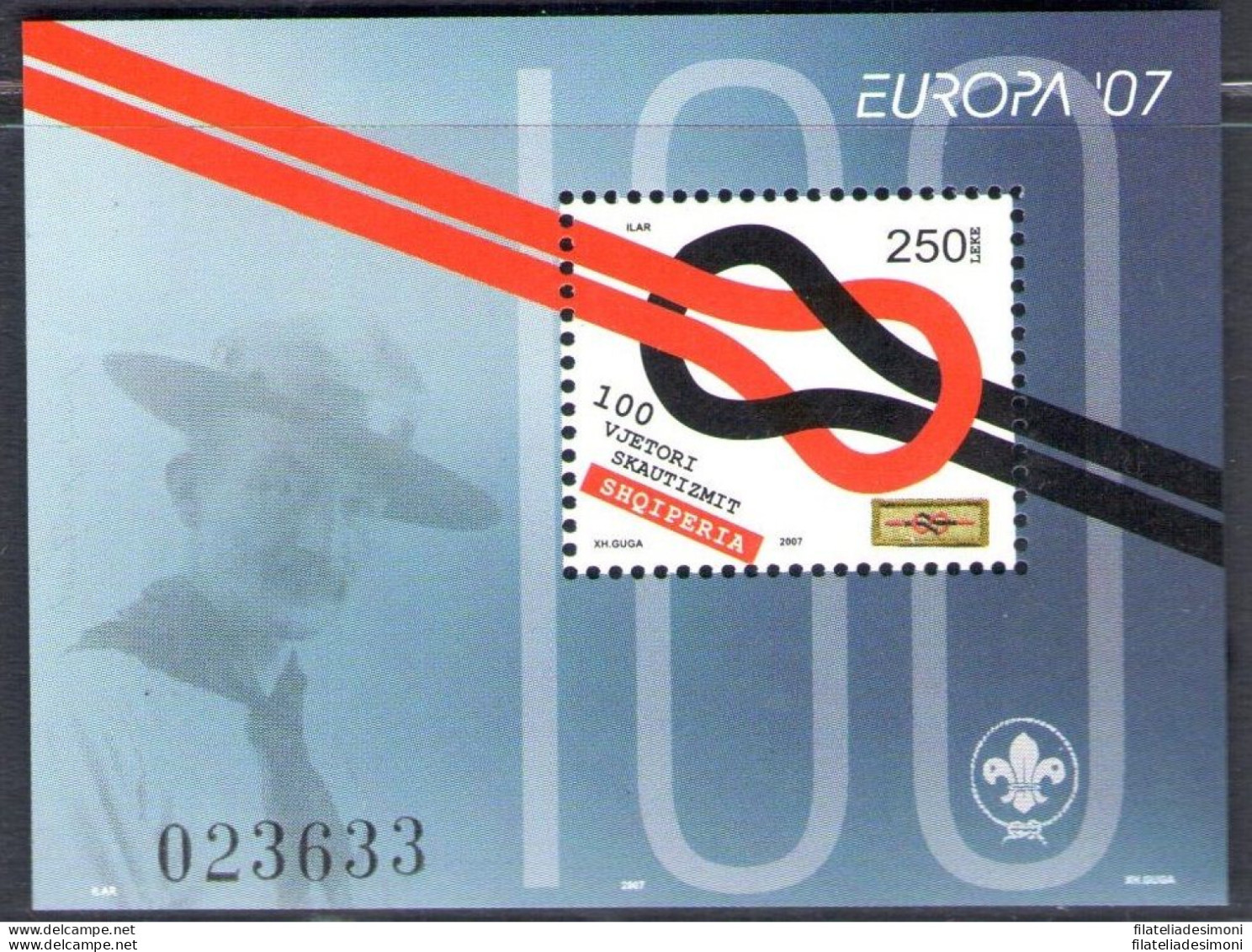 2007 EUROPA CEPT Albania - Shqiperia , Foglietto - Souvenir Sheet , 100 Anni Di - Sonstige & Ohne Zuordnung