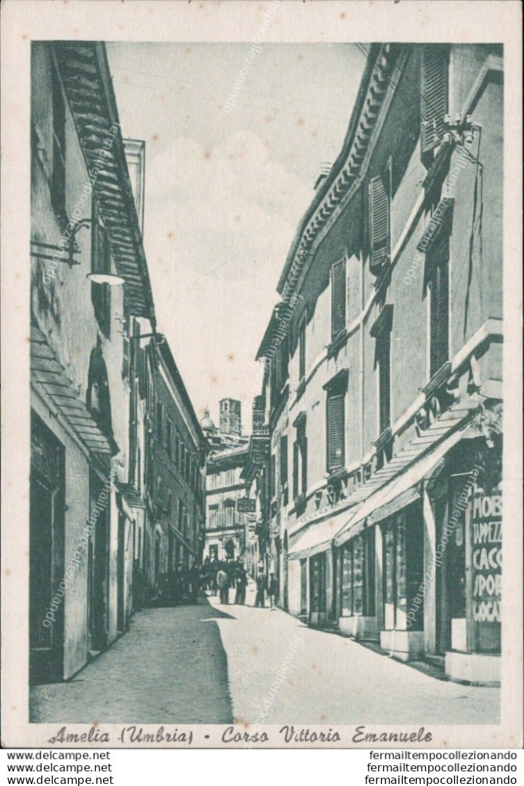 Ar74 Cartolina Amelia Corso Vittorio Emanuele Provincia Di Terni - Terni