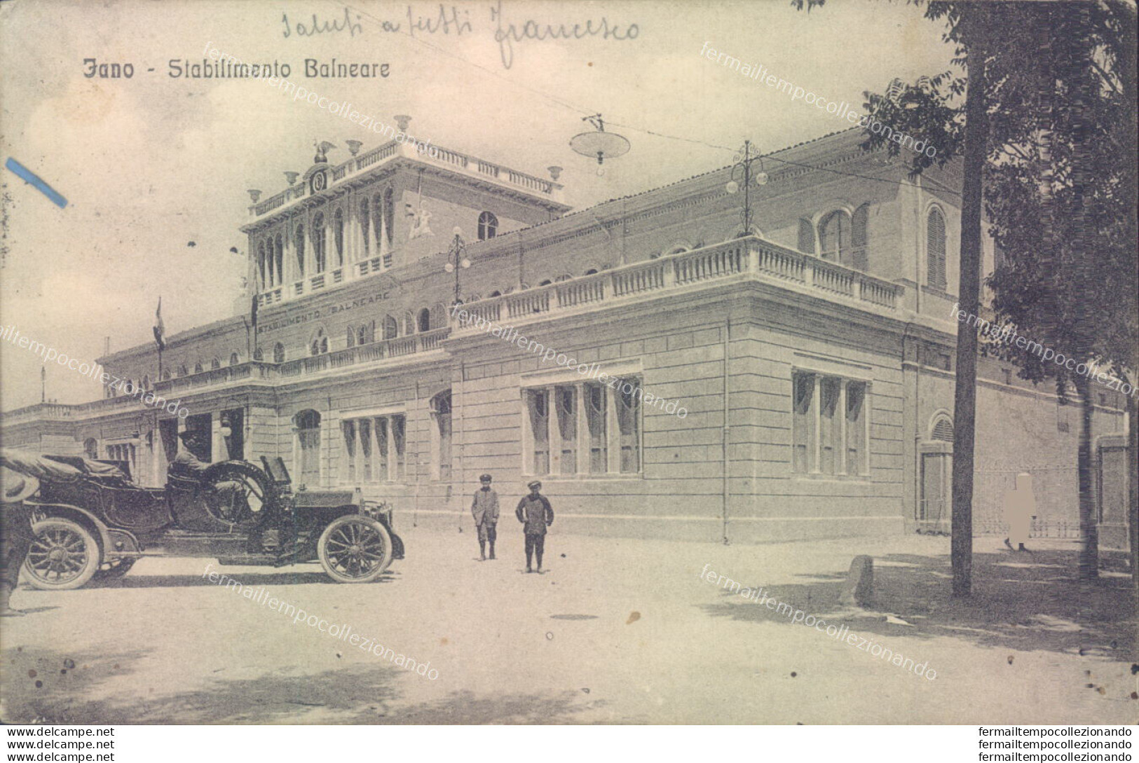 D642 Cartolina Fano Stabilimento Balneare 1918 Provincia Di Pesaro - Pesaro