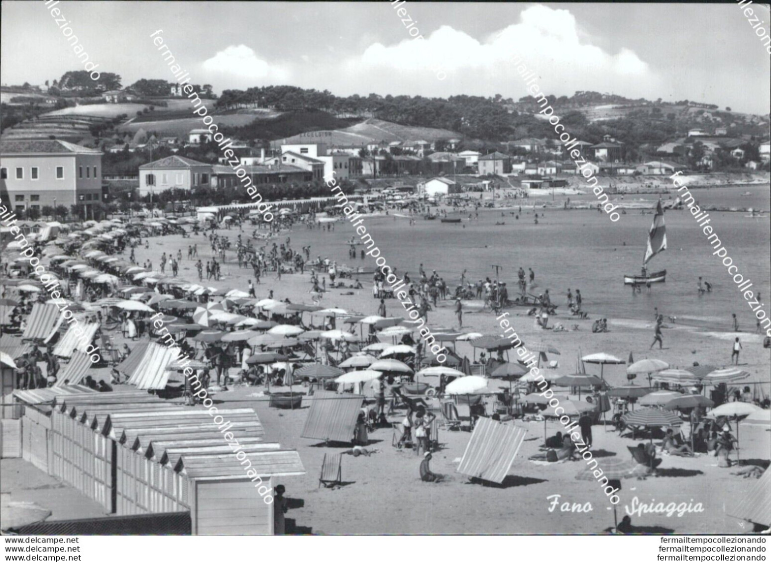 At424 Cartolina Fano Spiaggia Provincia Di Pesaro - Pesaro