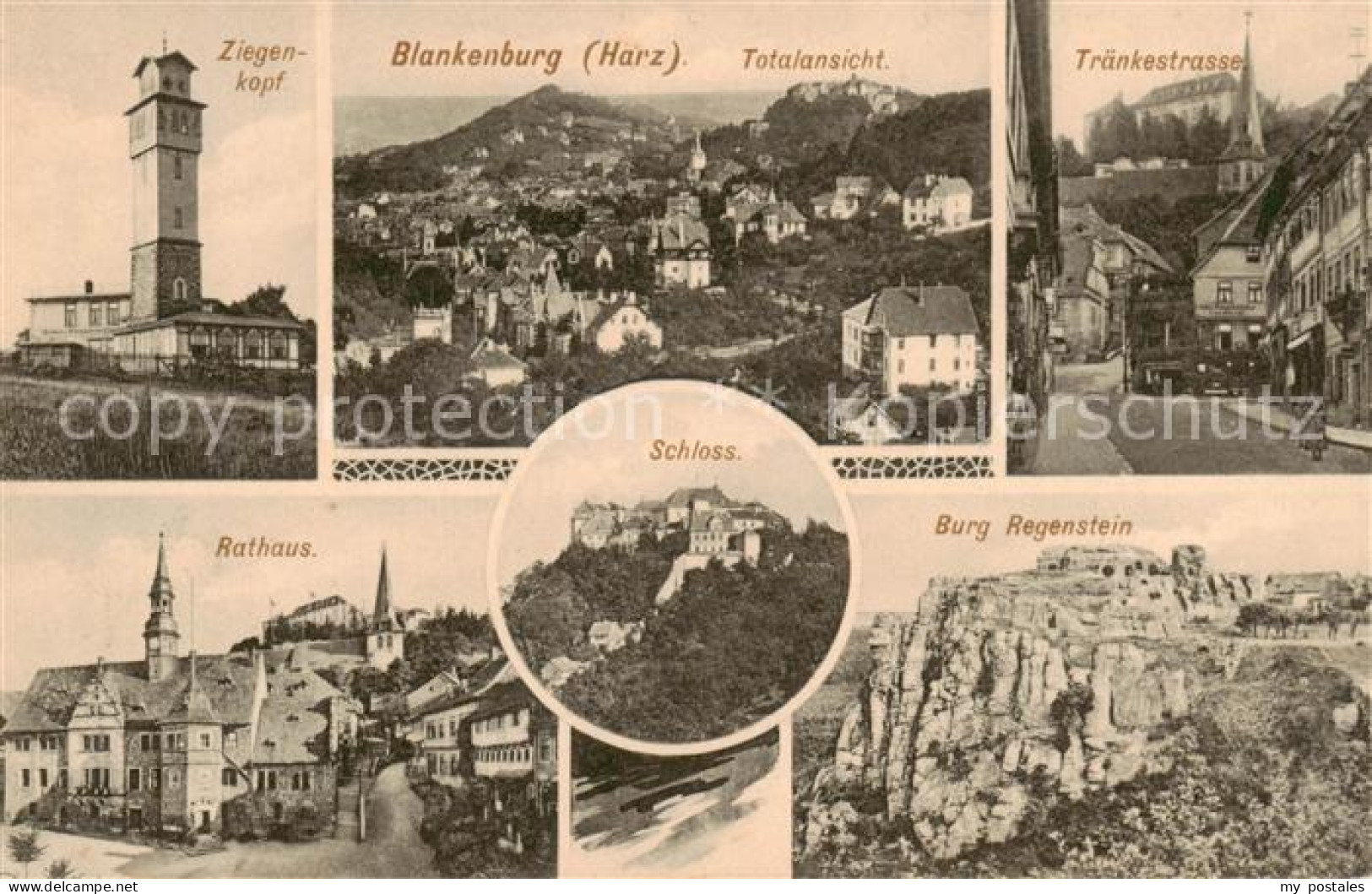 73817579 Blankenburg Harz Ziegenkopf Traenkestrasse Rathaus Schloss Burg Regenst - Blankenburg