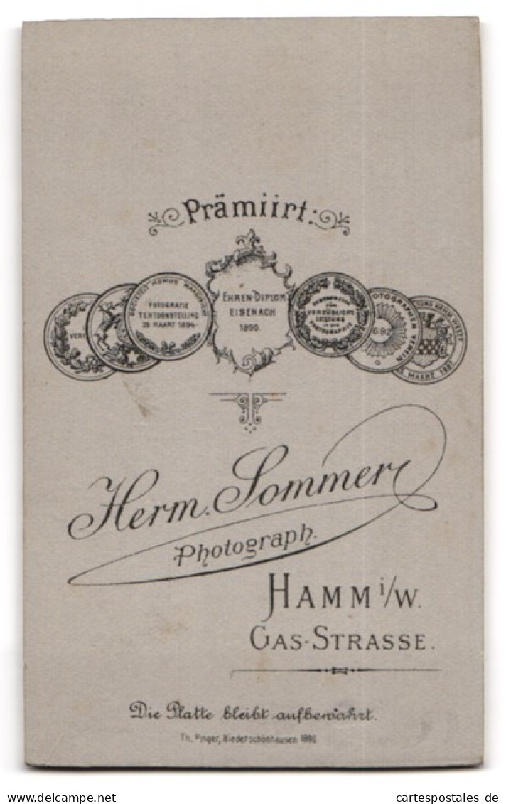 Fotografie Herm. Sommer, Hamm I. W. Gas-Strasse, Ehepaar In Eleganter Kleidung  - Anonyme Personen