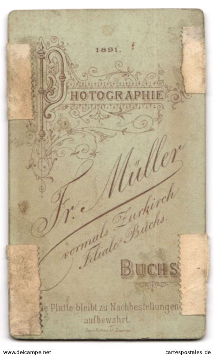 Fotografie Fr. Müller, Buchs, Bürgerlicher Herr Mit Vollbart  - Personnes Anonymes