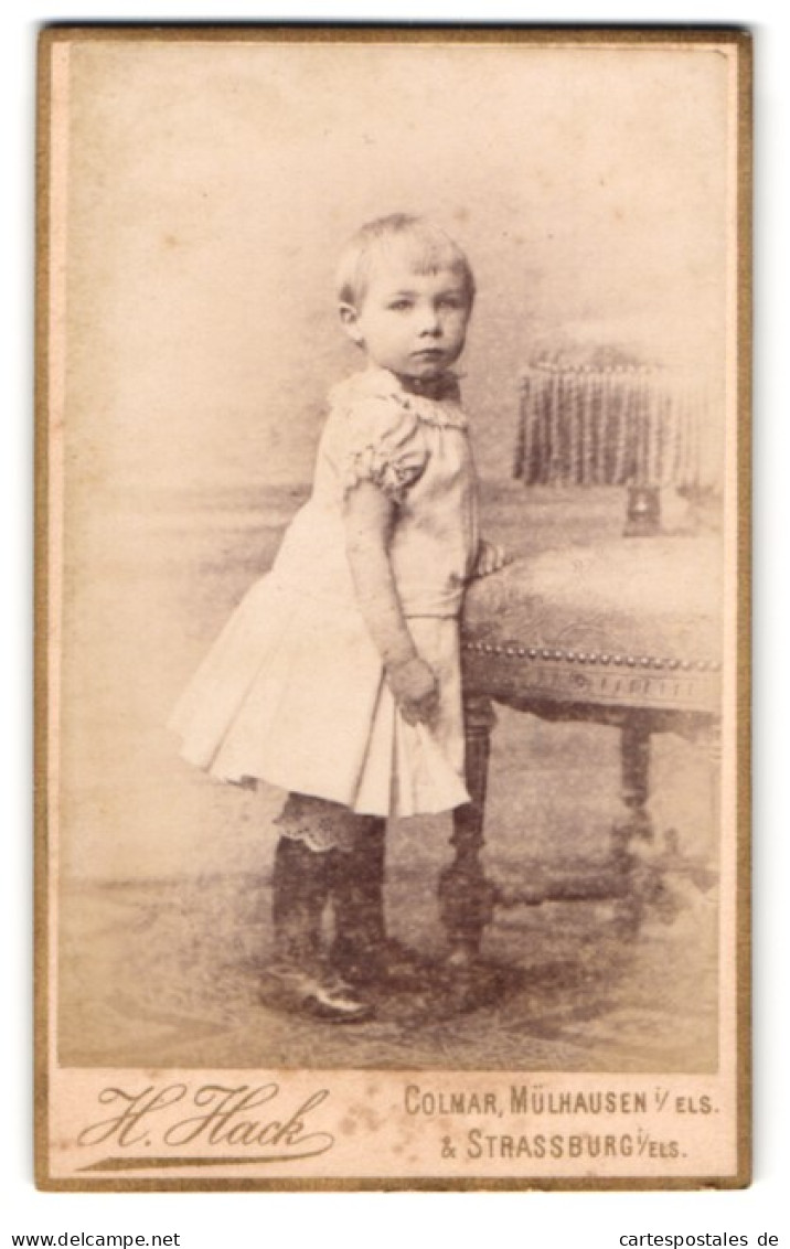 Photo H. Hack, Colmar, Stanislausstr. 8, Kleines Kind Im Weissen Kleid  - Personas Anónimos