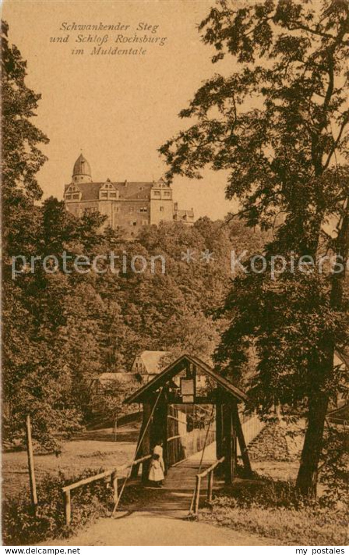 73817511 Rochsburg Lunzenau Schwankender Steg Und Schloss Rochsburg  - Lunzenau