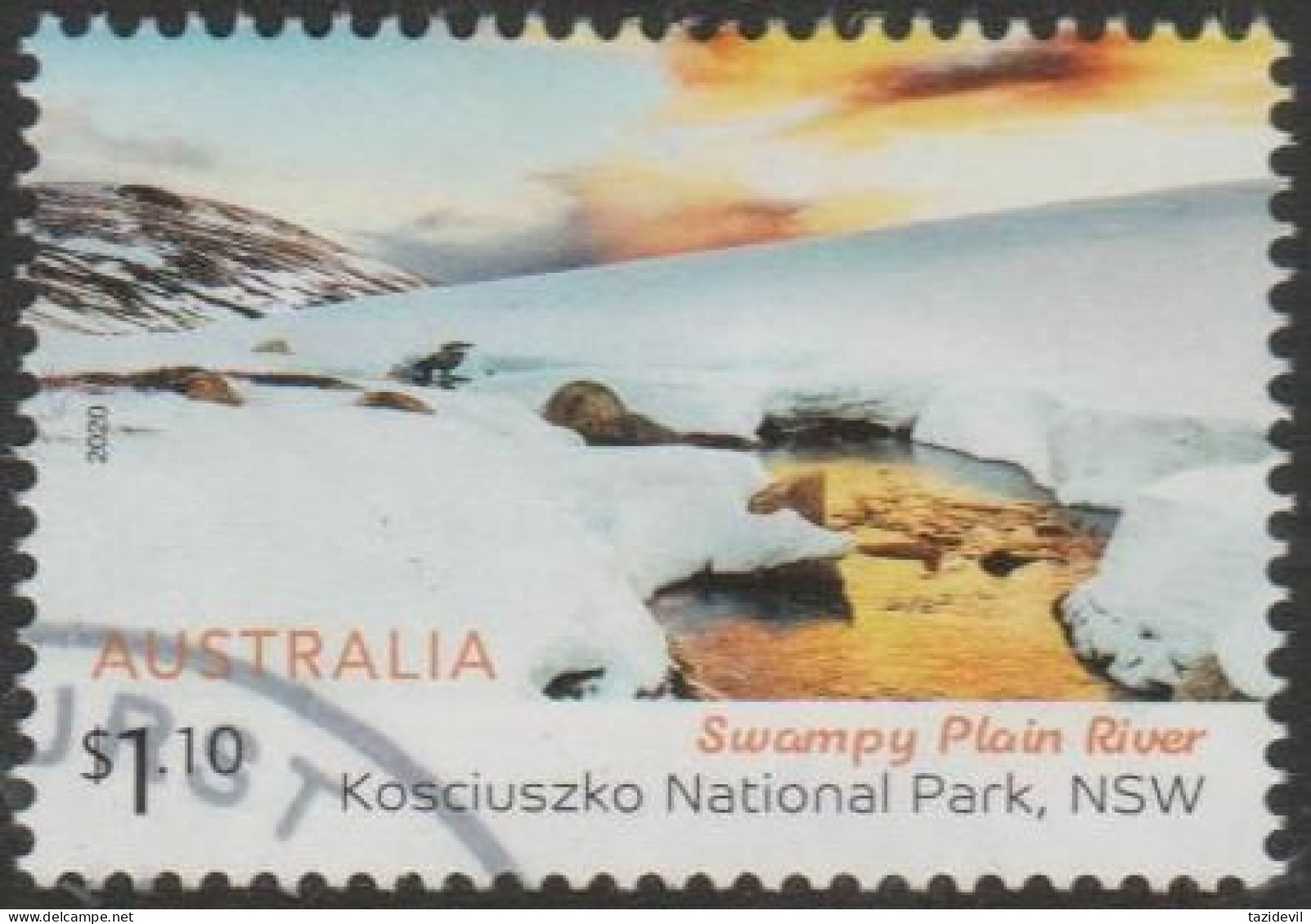 AUSTRALIA - USED 2020 $1.10 Australian Alps - Swampy Plain River, Kosciuszko National Park, New South Wales - Used Stamps