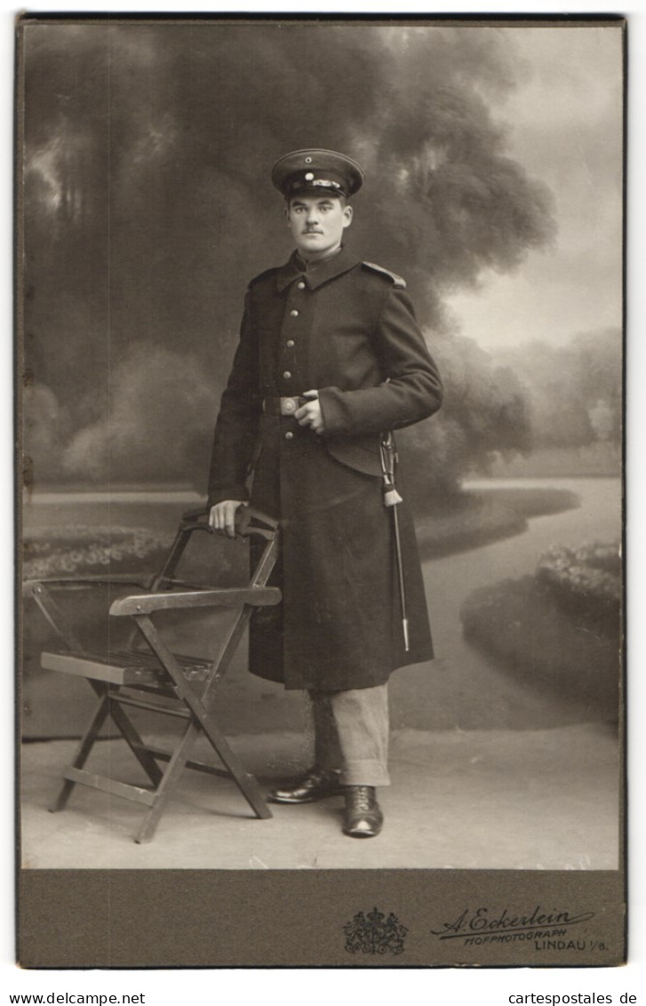 Fotografie Arthur Eckerlein, Lindau I. B., Paradiesplatz, Soldat Im Kgl. Bayer. 20 Inf.-Rgt.  - Guerre, Militaire