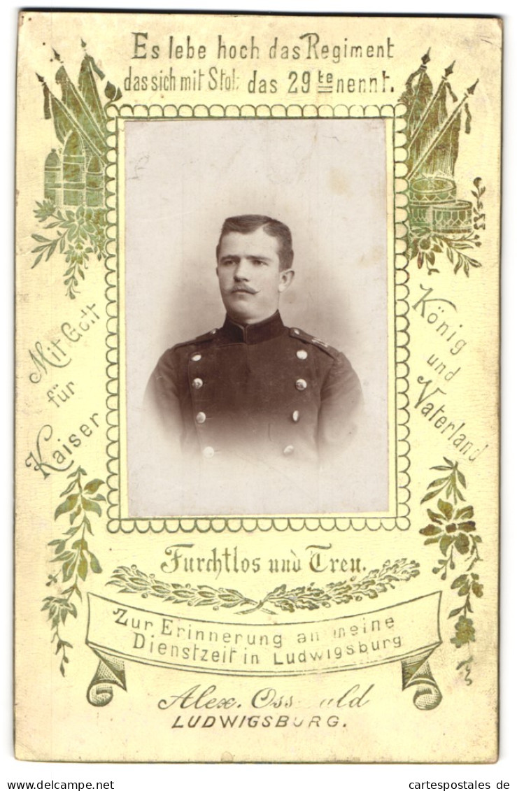Fotografie Alexander Osswald, Ludwigsburg, Soldat Im Artillerie-Regiment Nr. 29  - Oorlog, Militair