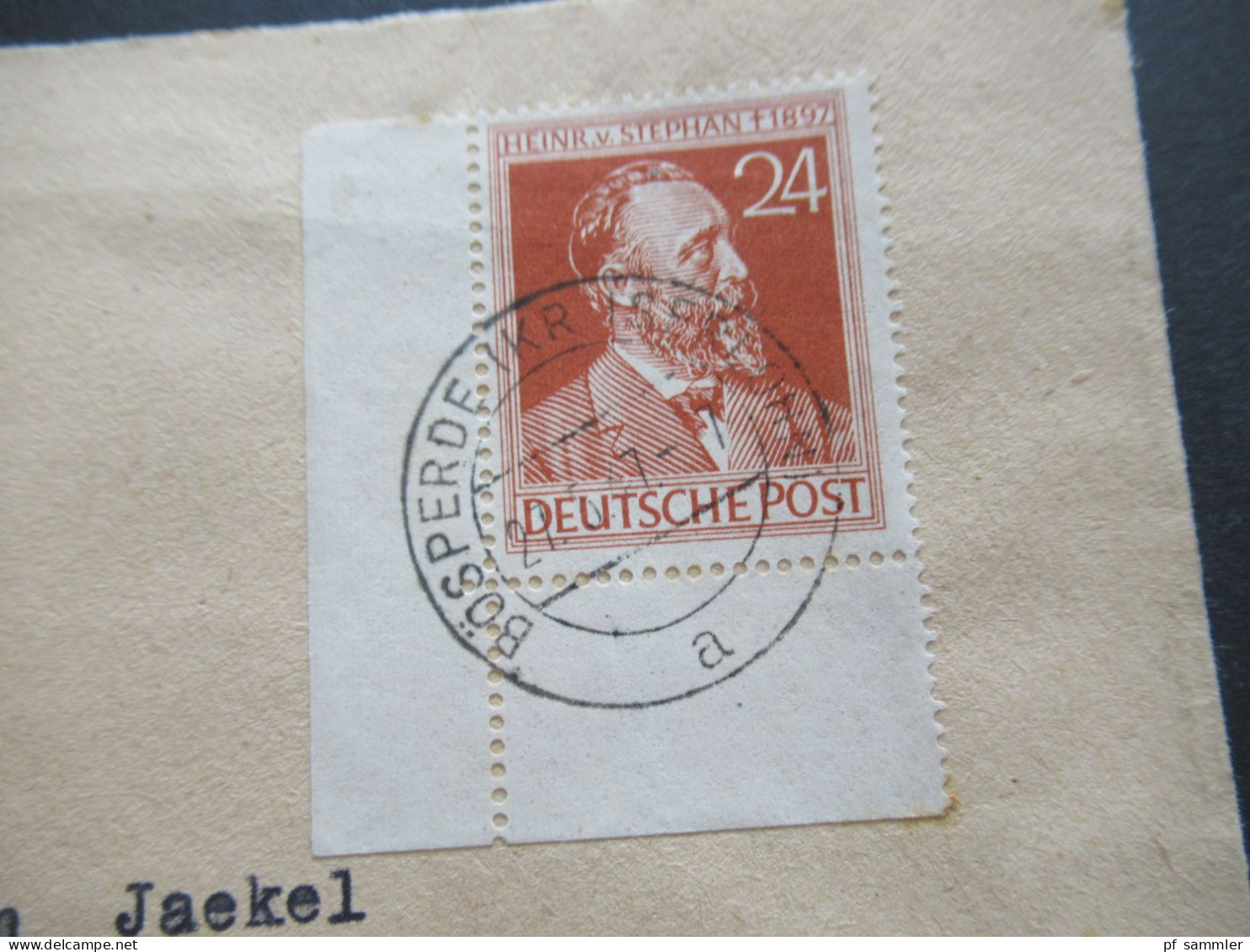 KOntrollrat 1947 Heinrich Von Stephan Nr.963 Eckrand Unten Links Fernbrief Bösperde Kreis Iserlohn - Straubing In Bayern - Briefe U. Dokumente