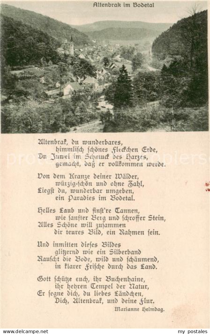 73817242 Altenbrak Harz Panorama Bodetal Gedicht Altenbrak Harz - Altenbrak