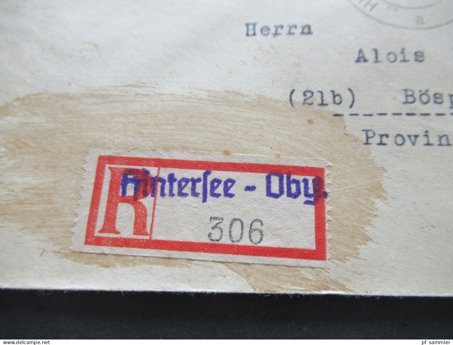 1947 Leipziger Herbstmesse Nr.966 MiF Einschreiben Not R-Zettel Gestempelt Hintersee Oberbayern - Bösperde In Westfalen - Briefe U. Dokumente
