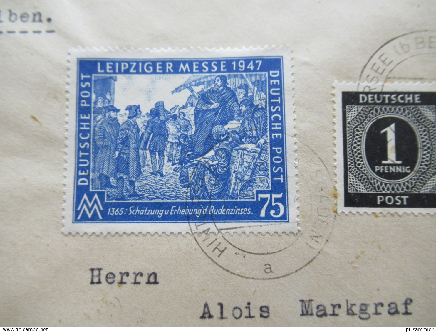 1947 Leipziger Herbstmesse Nr.966 MiF Einschreiben Not R-Zettel Gestempelt Hintersee Oberbayern - Bösperde In Westfalen - Briefe U. Dokumente