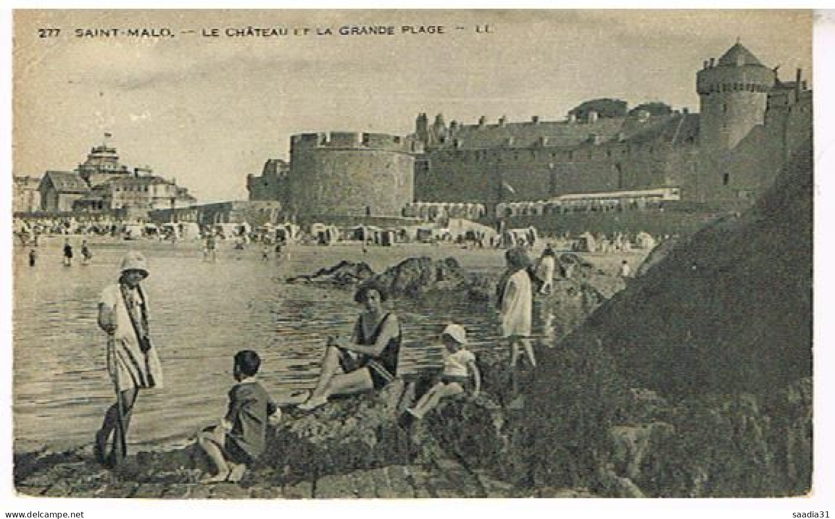 35   SAINT MALO  LE CHATEAU ET LA GRANDE PLAGE  1934 - Saint Malo